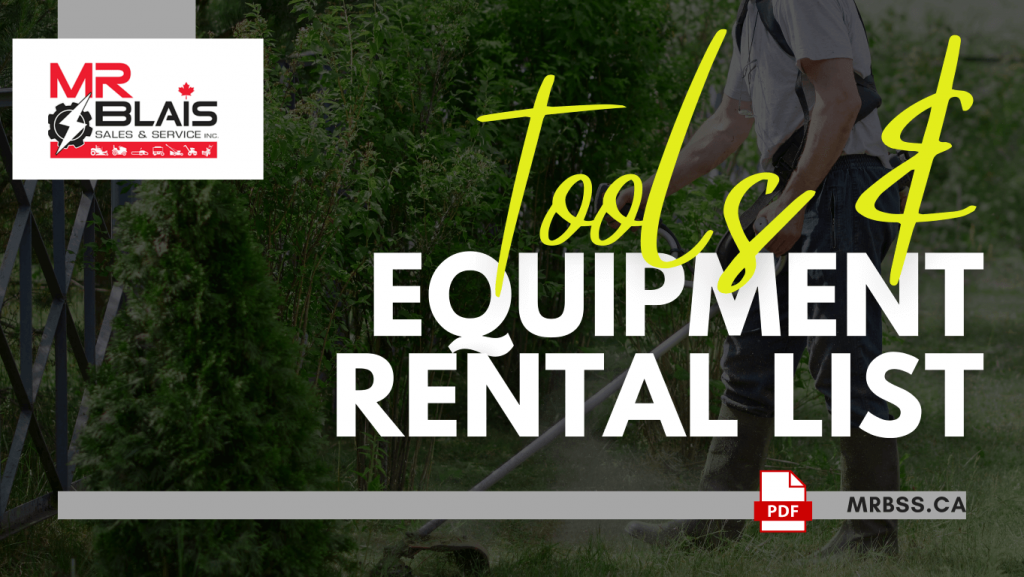 Rental Tools Equipment Rental List